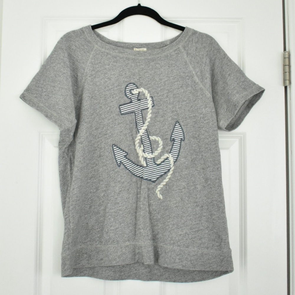 J.Crew Short Sleeved Anchor Sweatshirt